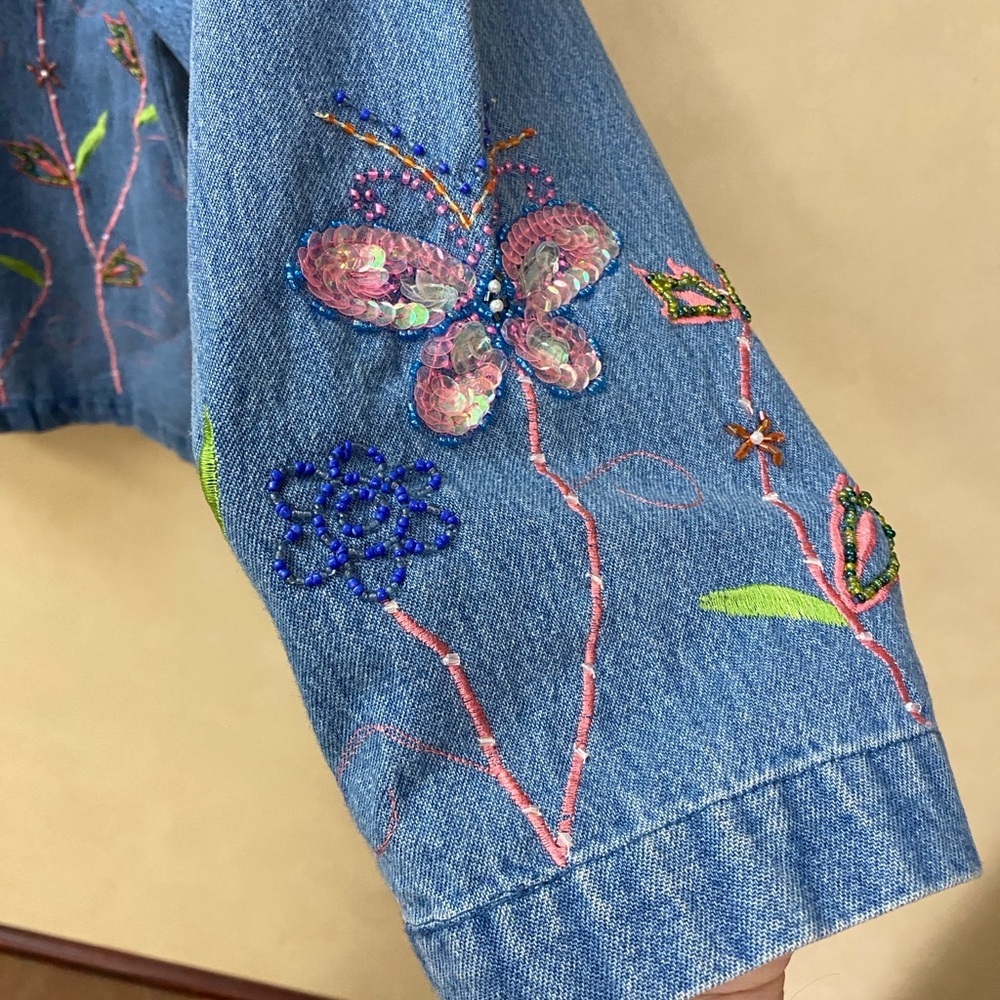 vintage 90s sequined denim jacket from the brand Tantrums - Picture 4 of 7